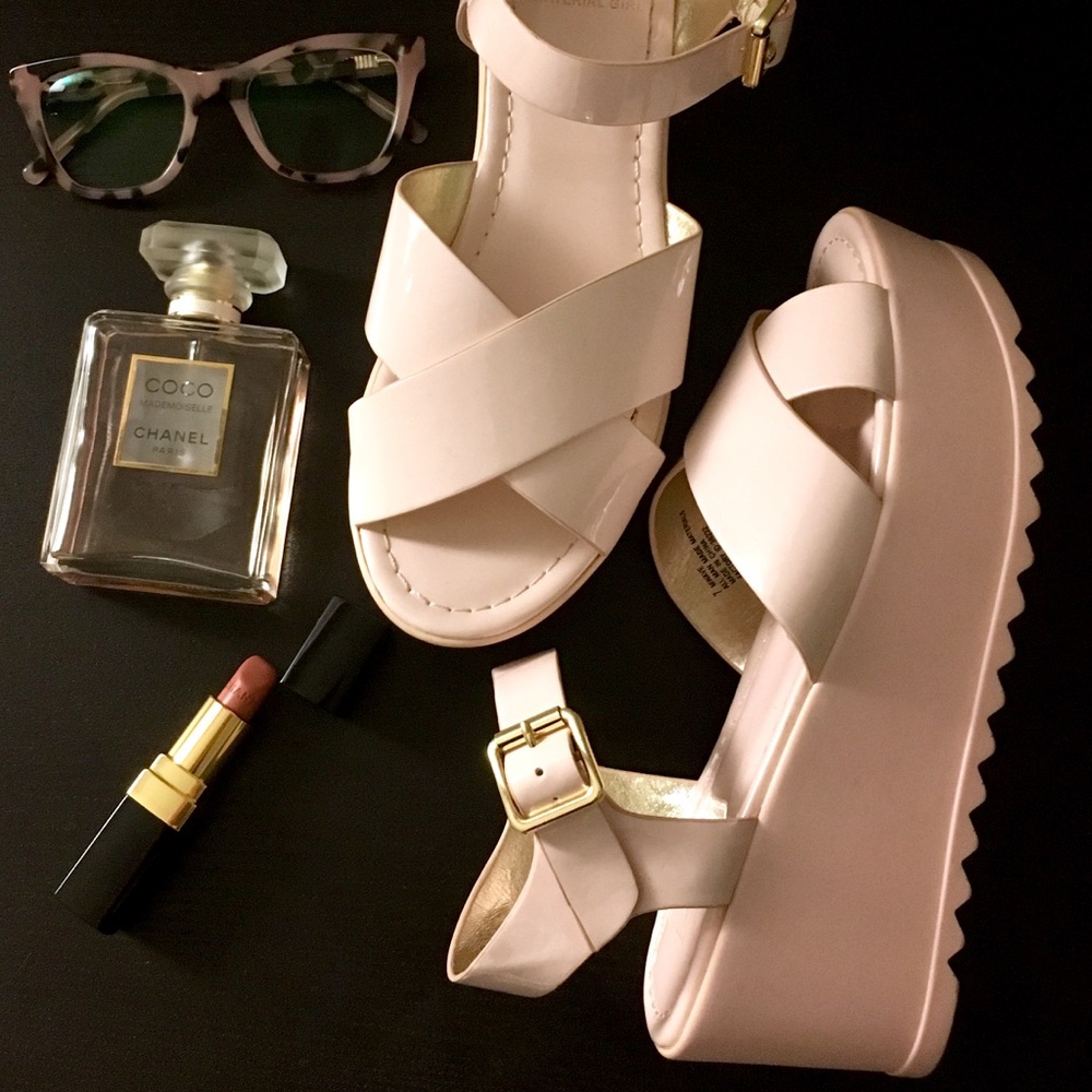 Material Girl pink flatforms